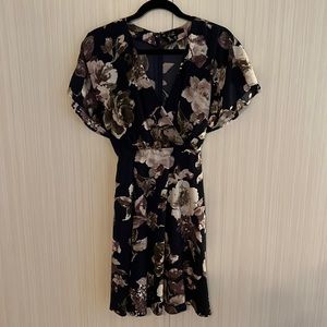 Mini Navy Floral Dress